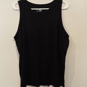 Terra & Sky Classic Black Tank Top-Size 2X (20W-22W)